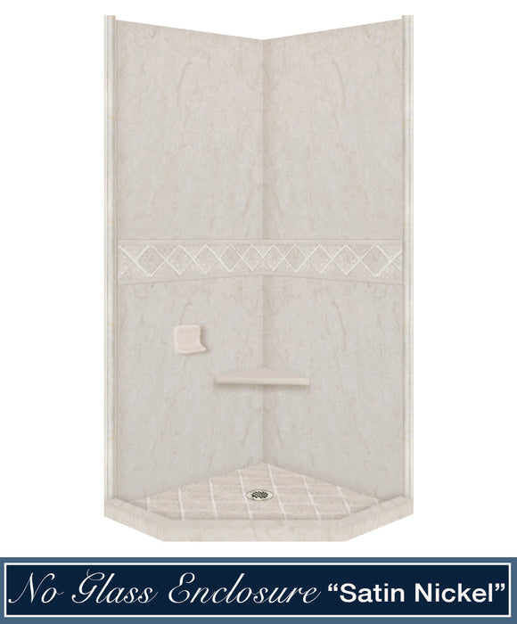 American Bath Factory Rafe Marble Diamond Neo Shower Enclosure Kit