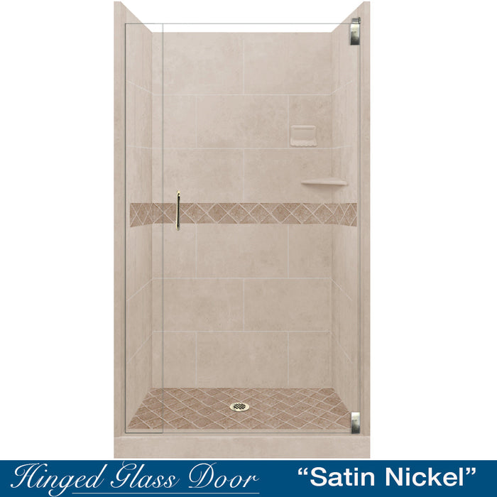American Bath Factory Diamond Brown Sugar Small Alcove Shower Enclosure Kit