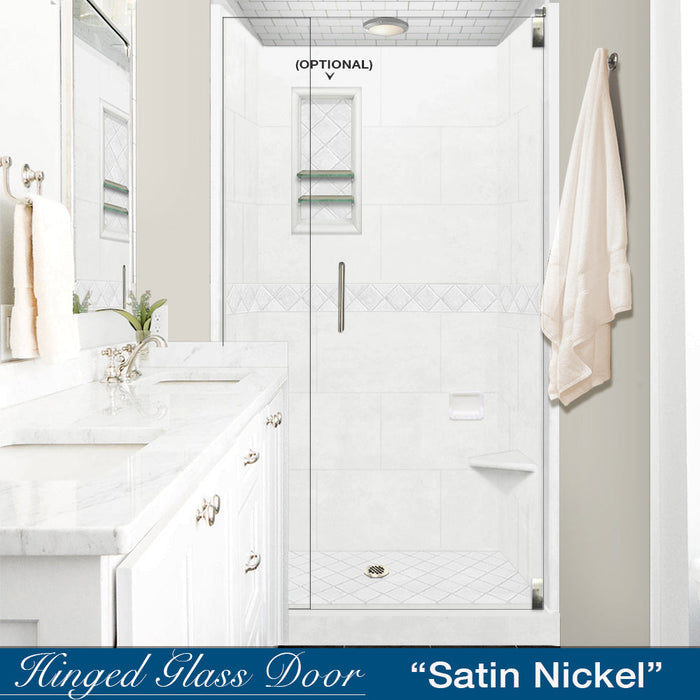 American Bath Factory Diamond Natural Buff Small Alcove Shower Enclosure Kit