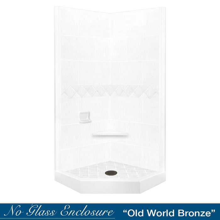 American Bath Factory Diamond Natural Buff Neo Shower Enclosure Kit