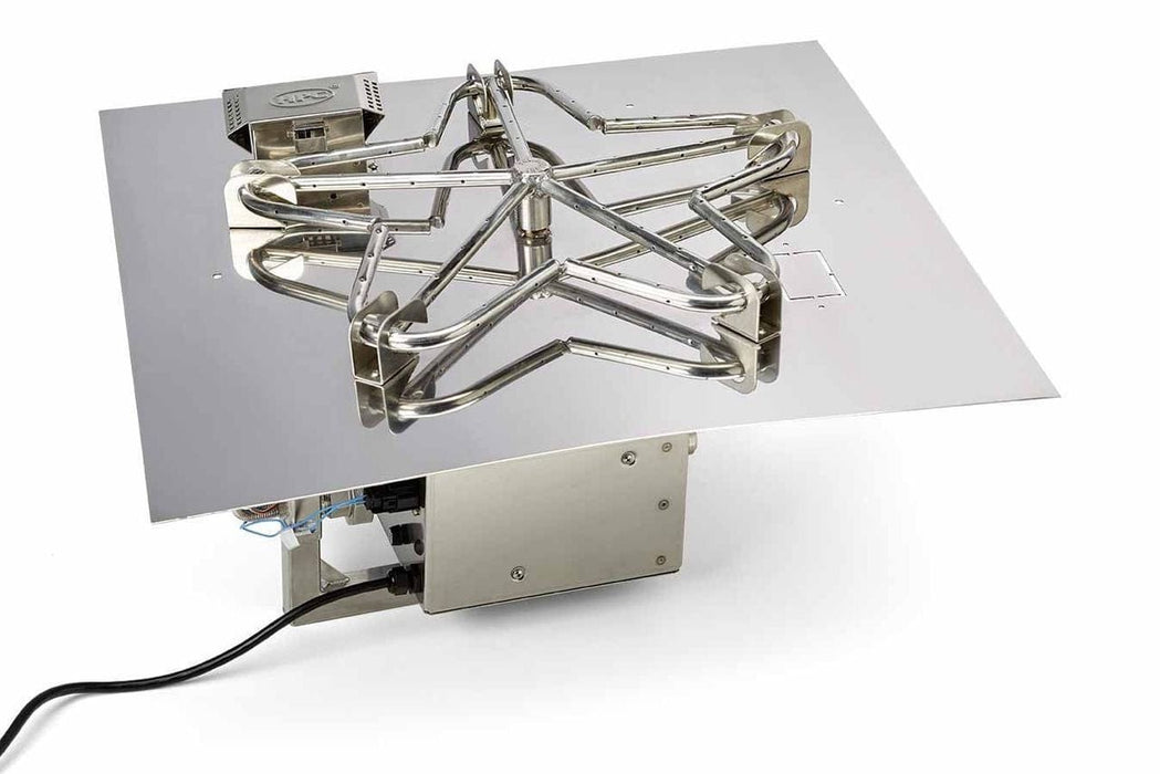 HPC Fire 36" Square Flat Pan Hi/Lo Electric Ignition Fire Pit Insert 24VAC 36FSSEI-SQ-HI/LO
