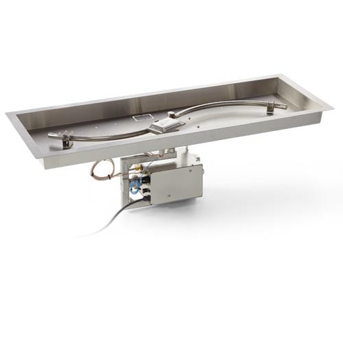 HPC Fire 54x16" HI/LO Rectangle S-Burner Bowl Pan Fire Pit Insert 24VAC 54X16SSEI-S-HI/LO