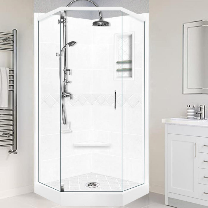 American Bath Factory Diamond Natural Buff Neo Shower Enclosure Kit