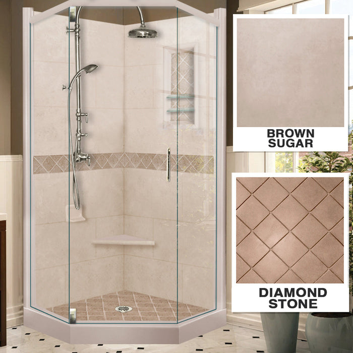American Bath Factory Diamond Brown Sugar Neo Shower Enclosure Kit