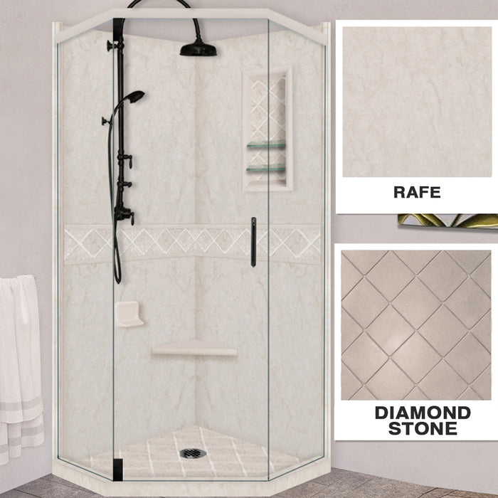 American Bath Factory Rafe Marble Diamond Neo Shower Enclosure Kit
