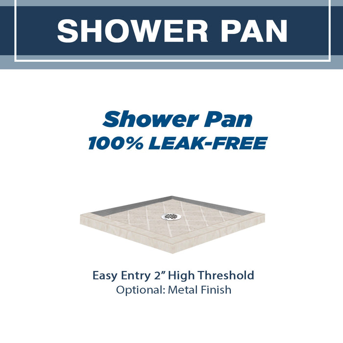 American Bath Factory Rafe Marble Diamond Corner Shower Enclosure Kit