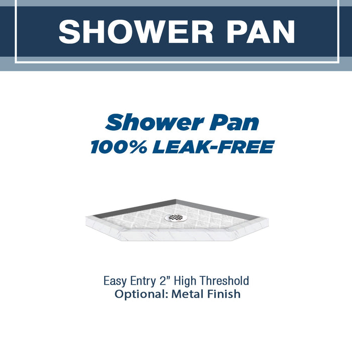American Bath Factory Carrara Marble Diamond Neo Shower Enclosure Kit