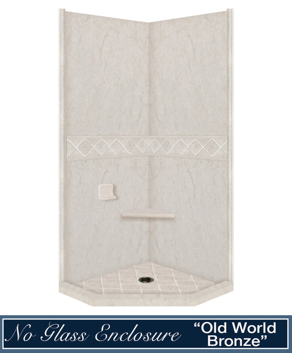 American Bath Factory Rafe Marble Diamond Neo Shower Enclosure Kit
