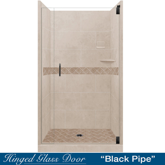 American Bath Factory Diamond Brown Sugar Small Alcove Shower Enclosure Kit