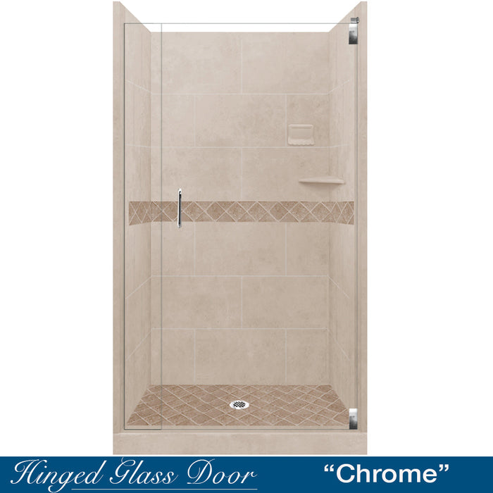 American Bath Factory Diamond Brown Sugar Small Alcove Shower Enclosure Kit