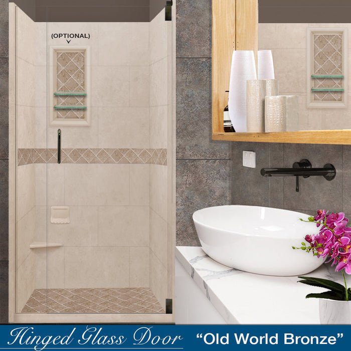 American Bath Factory Diamond Brown Sugar Small Alcove Shower Enclosure Kit