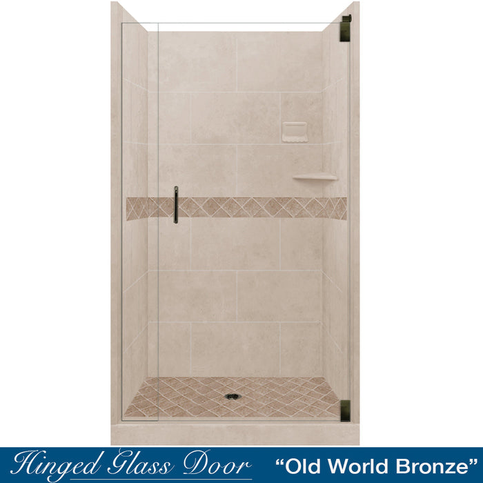 American Bath Factory Diamond Brown Sugar Small Alcove Shower Enclosure Kit