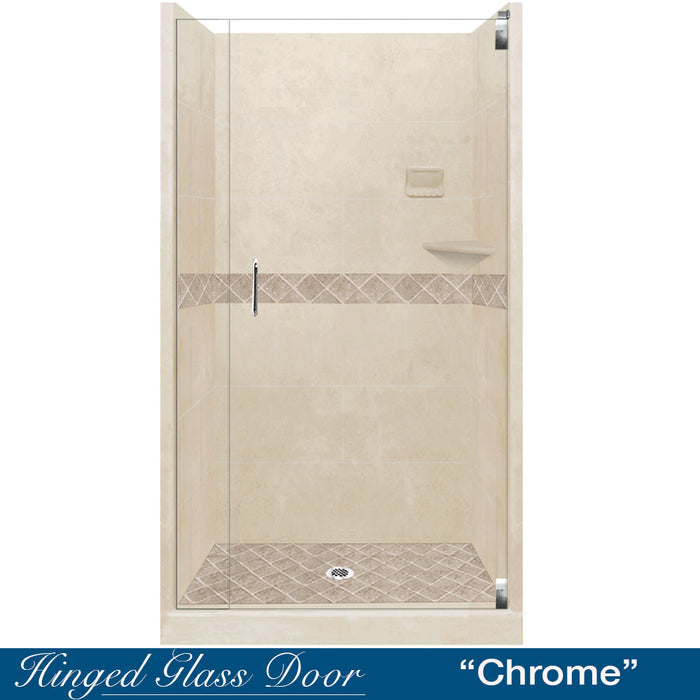 American Bath Factory Diamond Desert Sand Small Alcove Shower Enclosure Kit