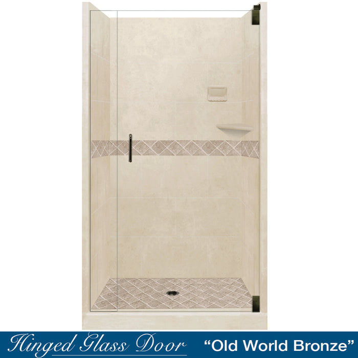 American Bath Factory Diamond Desert Sand Small Alcove Shower Enclosure Kit