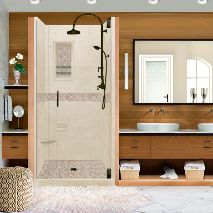 American Bath Factory Diamond Desert Sand Small Alcove Shower Enclosure Kit
