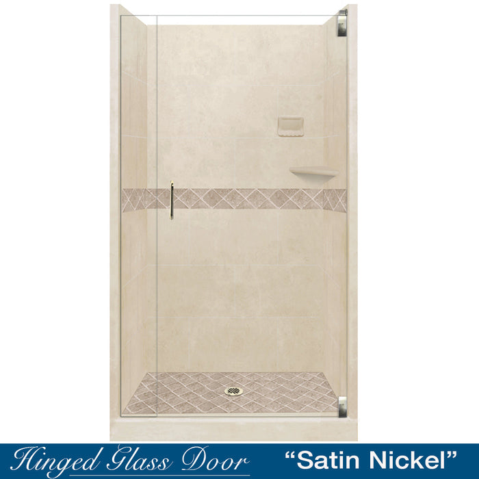 American Bath Factory Diamond Desert Sand Small Alcove Shower Enclosure Kit