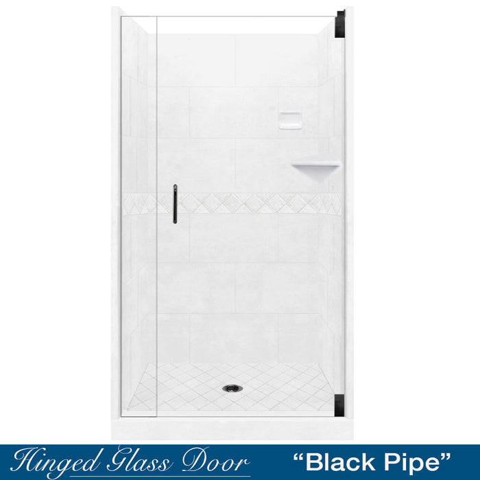 American Bath Factory Diamond Natural Buff Small Alcove Shower Enclosure Kit