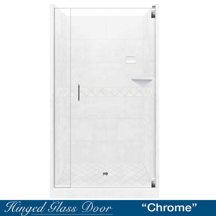 American Bath Factory Diamond Natural Buff Small Alcove Shower Enclosure Kit