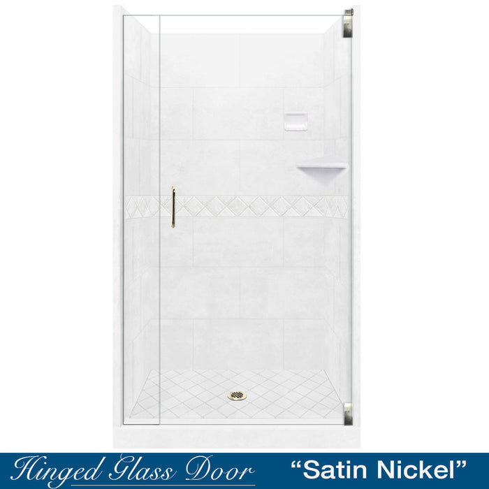 American Bath Factory Diamond Natural Buff Small Alcove Shower Enclosure Kit