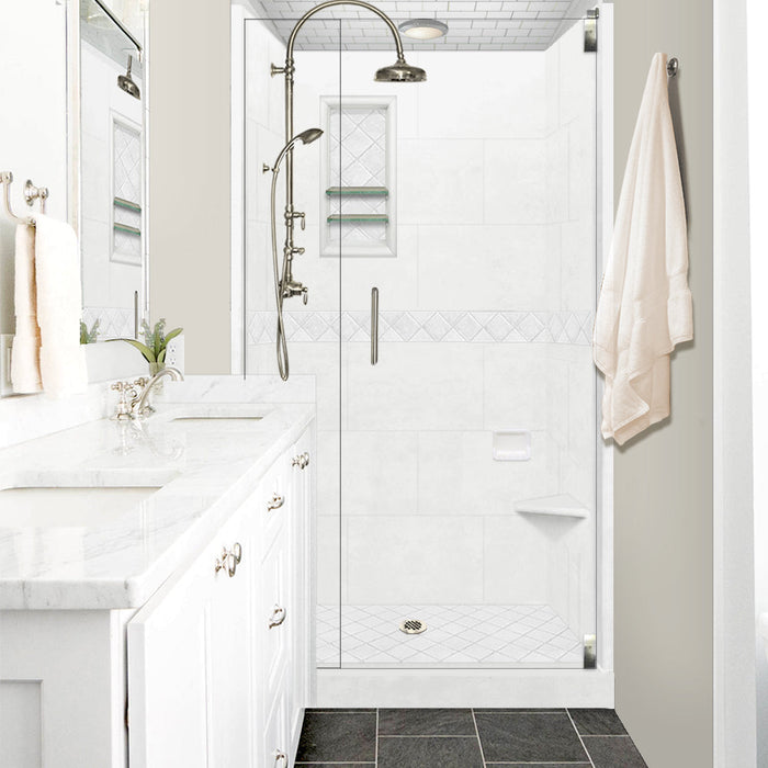 American Bath Factory Diamond Natural Buff Small Alcove Shower Enclosure Kit