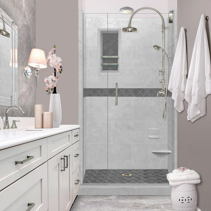 American Bath Factory Diamond Portland Cement Small Alcove Shower Enclosure Kit