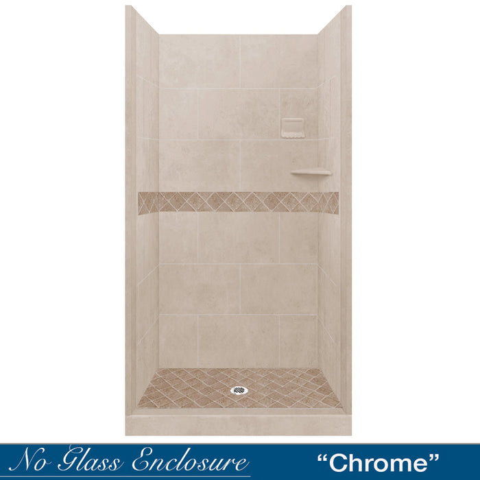 American Bath Factory Diamond Brown Sugar Small Alcove Shower Enclosure Kit