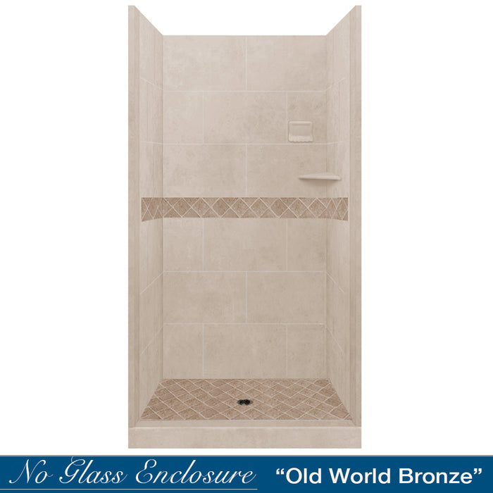 American Bath Factory Diamond Brown Sugar Small Alcove Shower Enclosure Kit