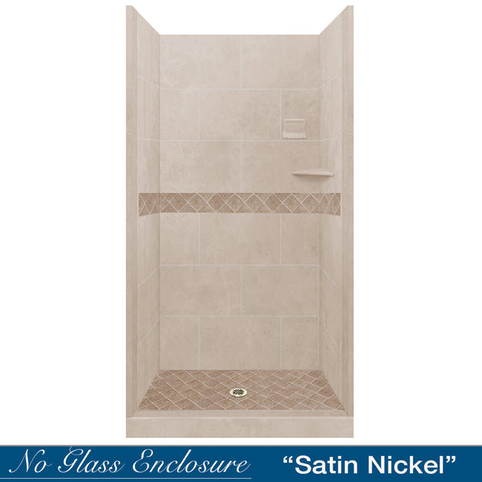 American Bath Factory Diamond Brown Sugar Small Alcove Shower Enclosure Kit