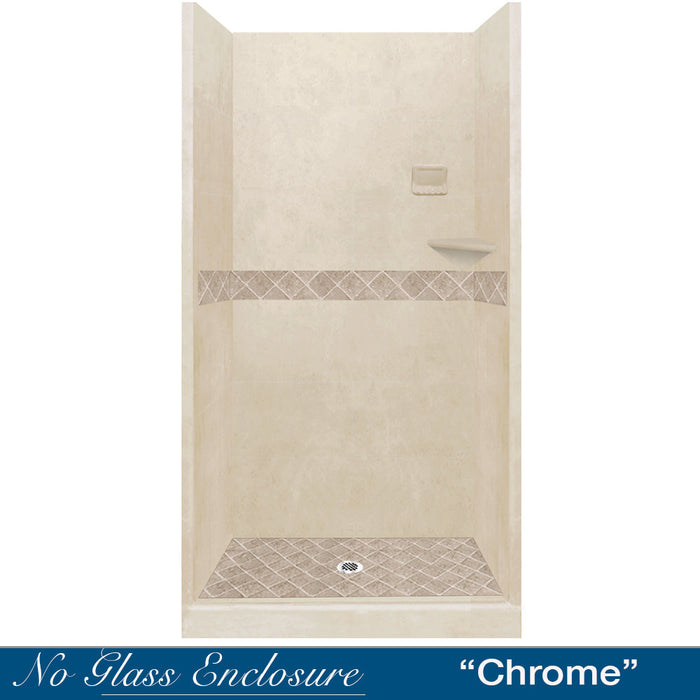 American Bath Factory Diamond Desert Sand Small Alcove Shower Enclosure Kit