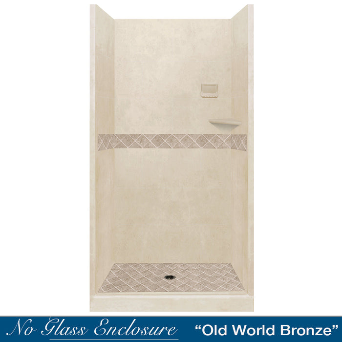 American Bath Factory Diamond Desert Sand Small Alcove Shower Enclosure Kit
