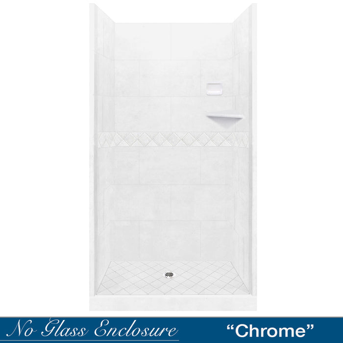 American Bath Factory Diamond Natural Buff Small Alcove Shower Enclosure Kit