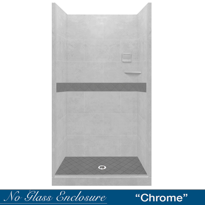 American Bath Factory Diamond Portland Cement Small Alcove Shower Enclosure Kit