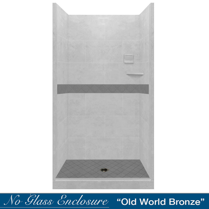 American Bath Factory Diamond Portland Cement Small Alcove Shower Enclosure Kit