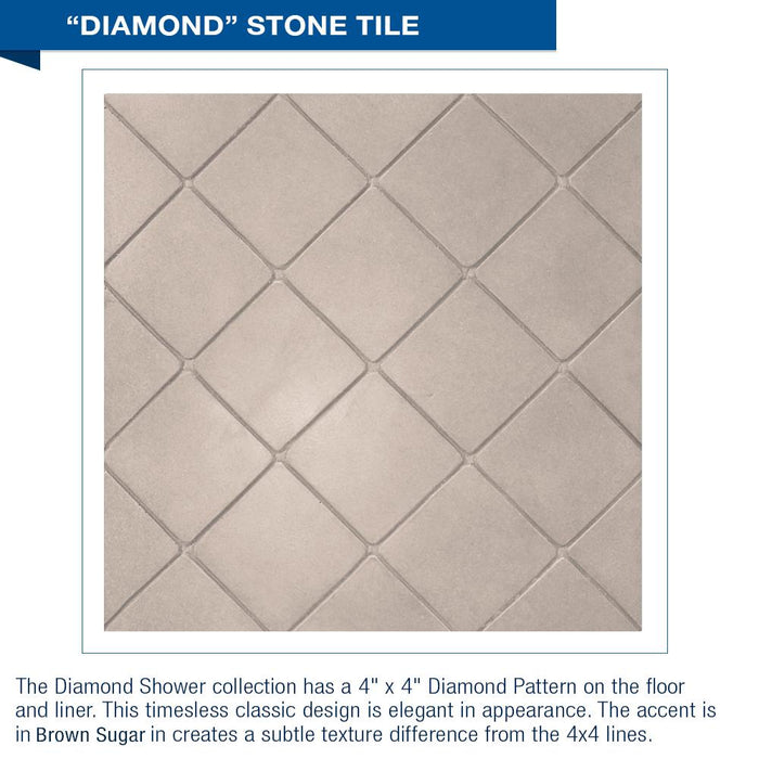 American Bath Factory Diamond Desert Sand Small Alcove Shower Enclosure Kit