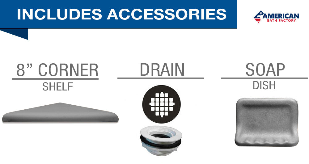 Diamond Wet Cement Small Alcove Shower Enclosure Kit