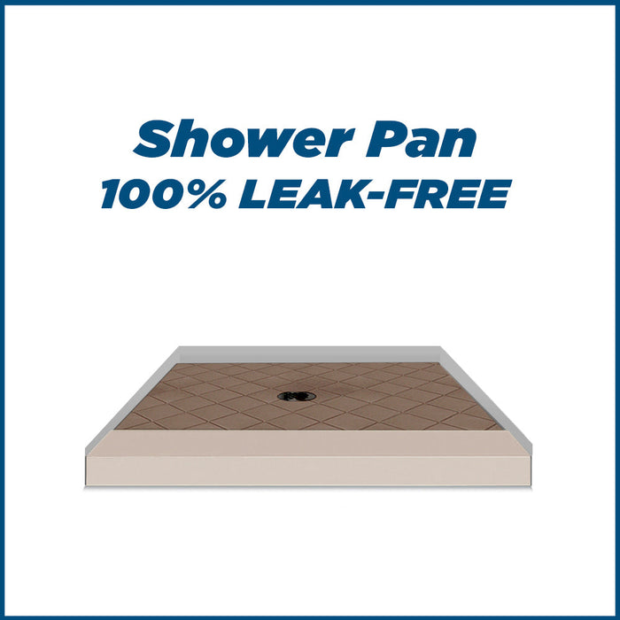 American Bath Factory Diamond Brown Sugar Small Alcove Shower Enclosure Kit