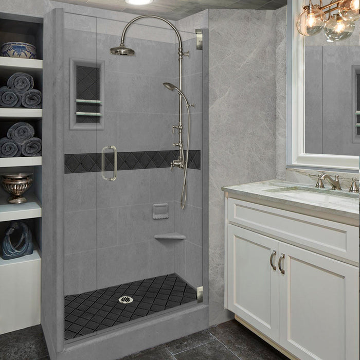 Diamond Wet Cement Small Alcove Shower Enclosure Kit