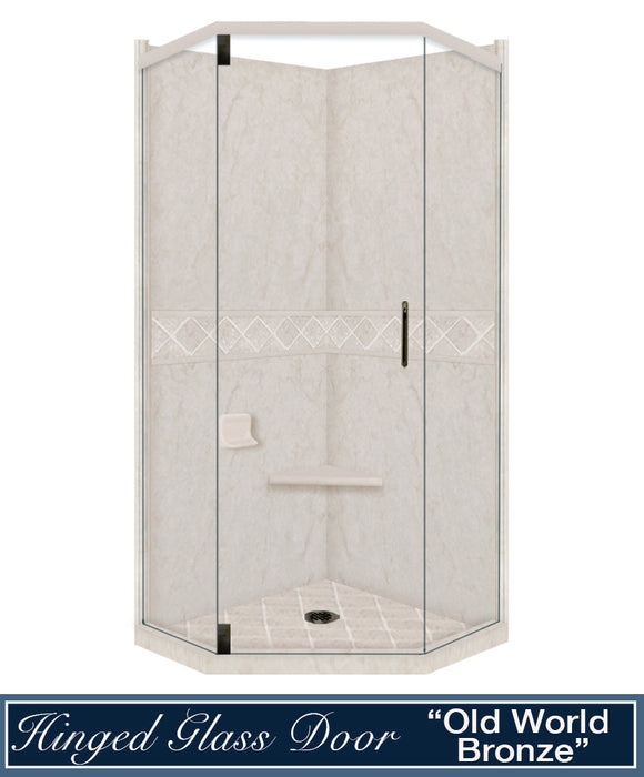 American Bath Factory Rafe Marble Diamond Neo Shower Enclosure Kit