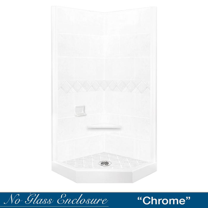 American Bath Factory Diamond Natural Buff Neo Shower Enclosure Kit