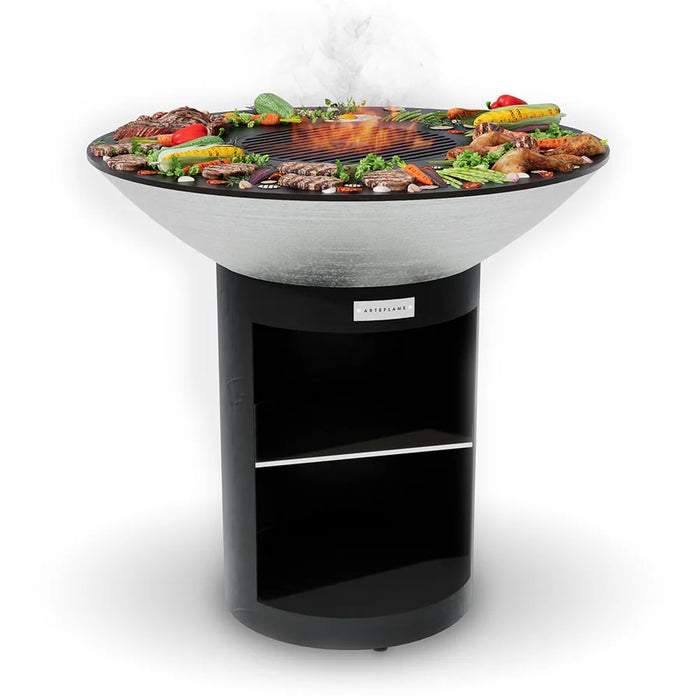 Arteflame AF40PLSTOREBBL 40" Platinum Black Classic Storage Base Grill