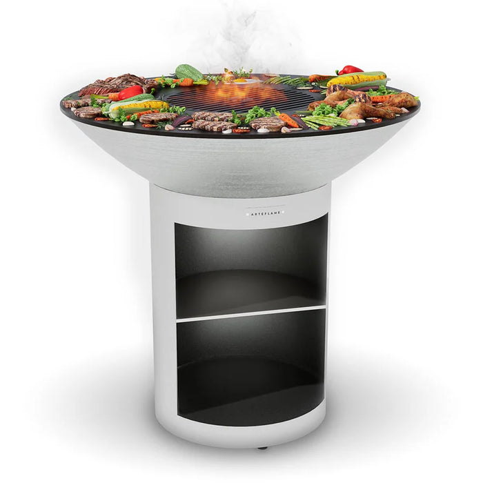 Arteflame AF40PLSTOREB 40" Platinum Stainless Classic Storage Base Grill