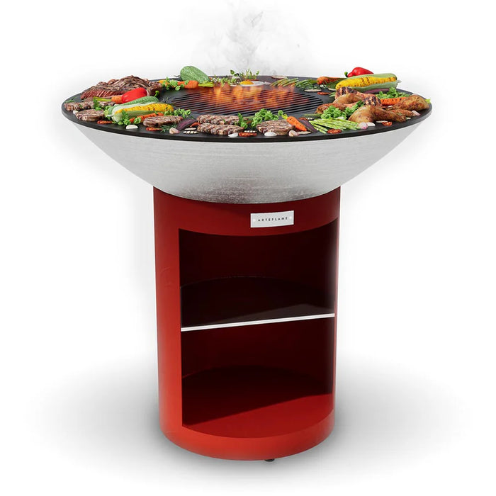 Arteflame AF40PLSTOREBRED 40" Platinum Red Classic Storage Base Grill