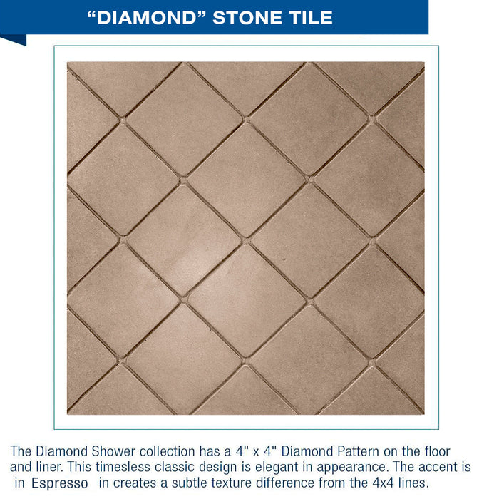 American Bath Factory Diamond Brown Sugar Small Alcove Shower Enclosure Kit