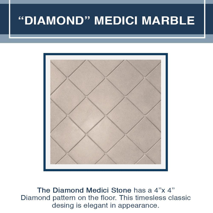 American Bath Factory Rafe Marble Diamond Corner Shower Enclosure Kit