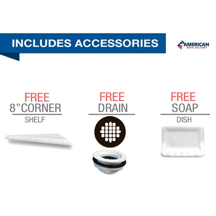 American Bath Factory Diamond Natural Buff Neo Shower Enclosure Kit
