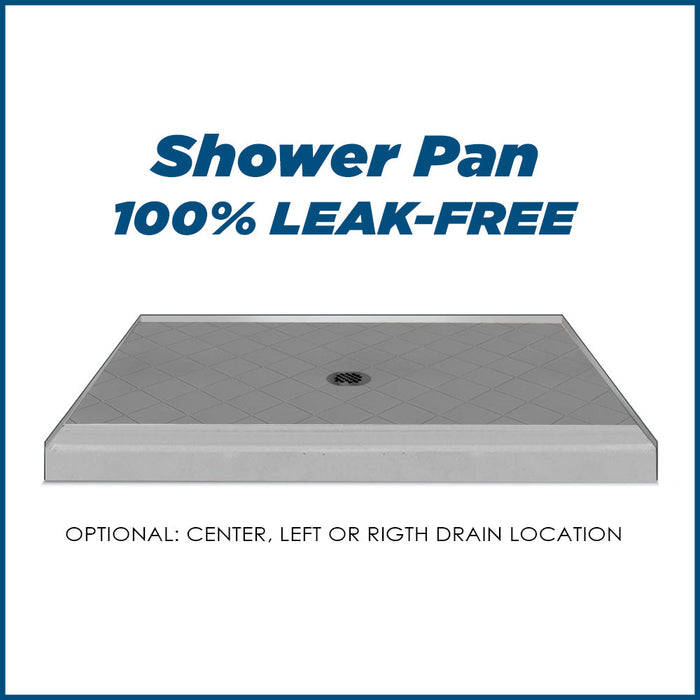 American Bath Factory Diamond Portland Cement 60" Alcove Shower Enclosure Kit