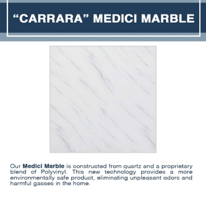 American Bath Factory Carrara Marble Diamond Corner Shower Enclosure Kit