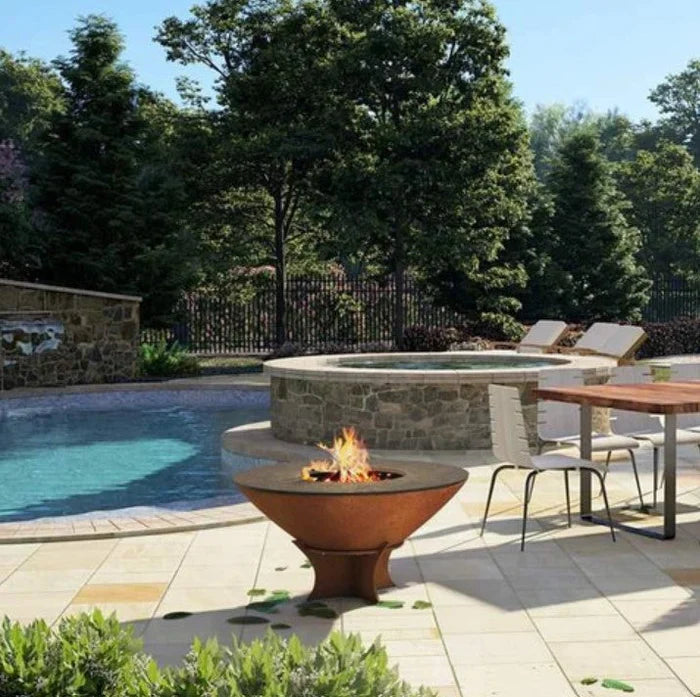 Arteflame C40LEB 40" Low Euro Base Fire Pit With Cooktop