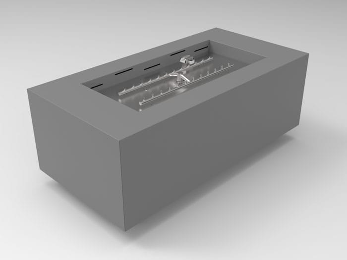 HPC Fire Tejas Rectangular Fire Pit Enclosure On/Off Electronic Ignition 120VAC TOR-TEJ48X24EI