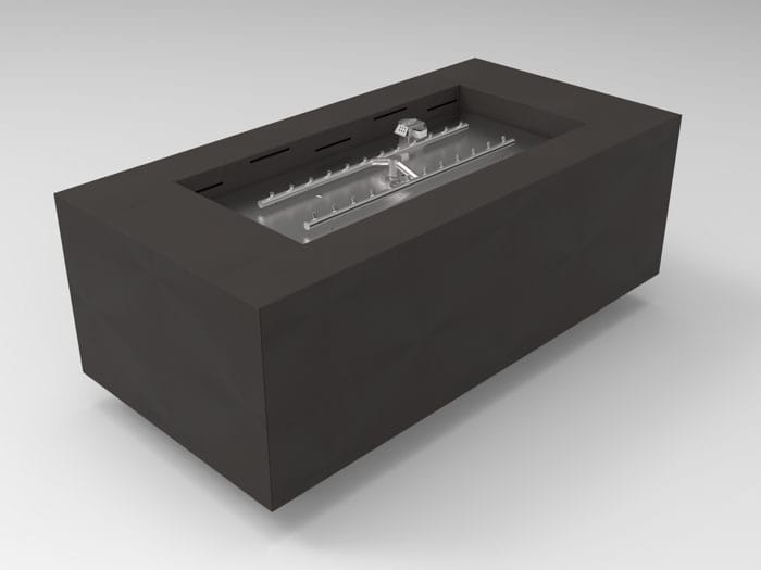 HPC Fire Tejas Rectangular Fire Pit Enclosure On/Off Electronic Ignition 120VAC TOR-TEJ48X24EI